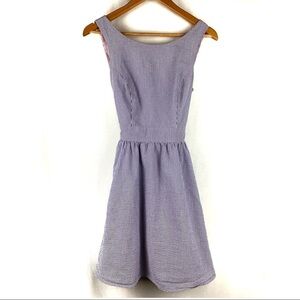 Lauren James Emerson seersucker bow dress, size S